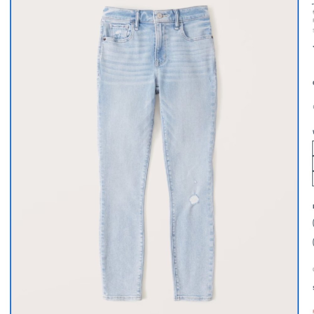 Abercrombie Mid Rise Super Skinny Ankle Jeans
